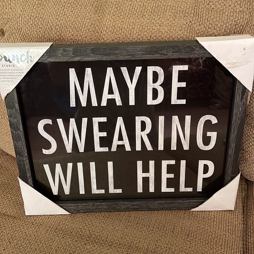 Punch Studio MAYBE SWEARING WILL HELP Framed Wall Picture